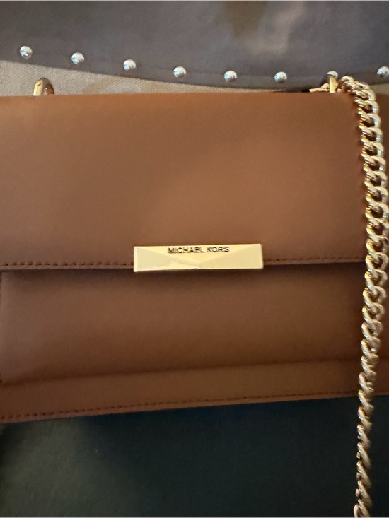 Michael Kors Handbags - Michael Kors Chestnut Leather Crossbody with Gold Chain